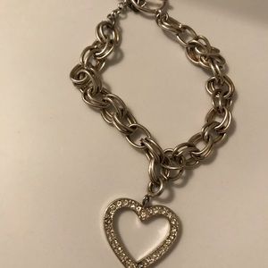sterling silver dangling heart charm bracelet